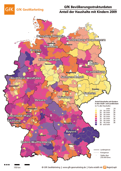 Haushalte mit Kindern - GfK Bevölkerungsstrukturdaten 2009 - GfK GeoMarketing