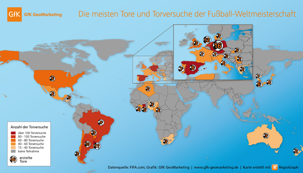 Fußball-WM: Torrekorde nach Land - GfK GeoMarketing