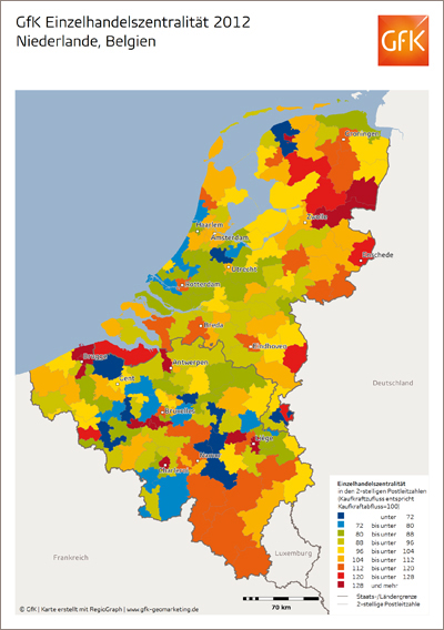 GfK Einzelhandelszentralität Belgien und Niederlande 2012 - GfK GeoMarketing